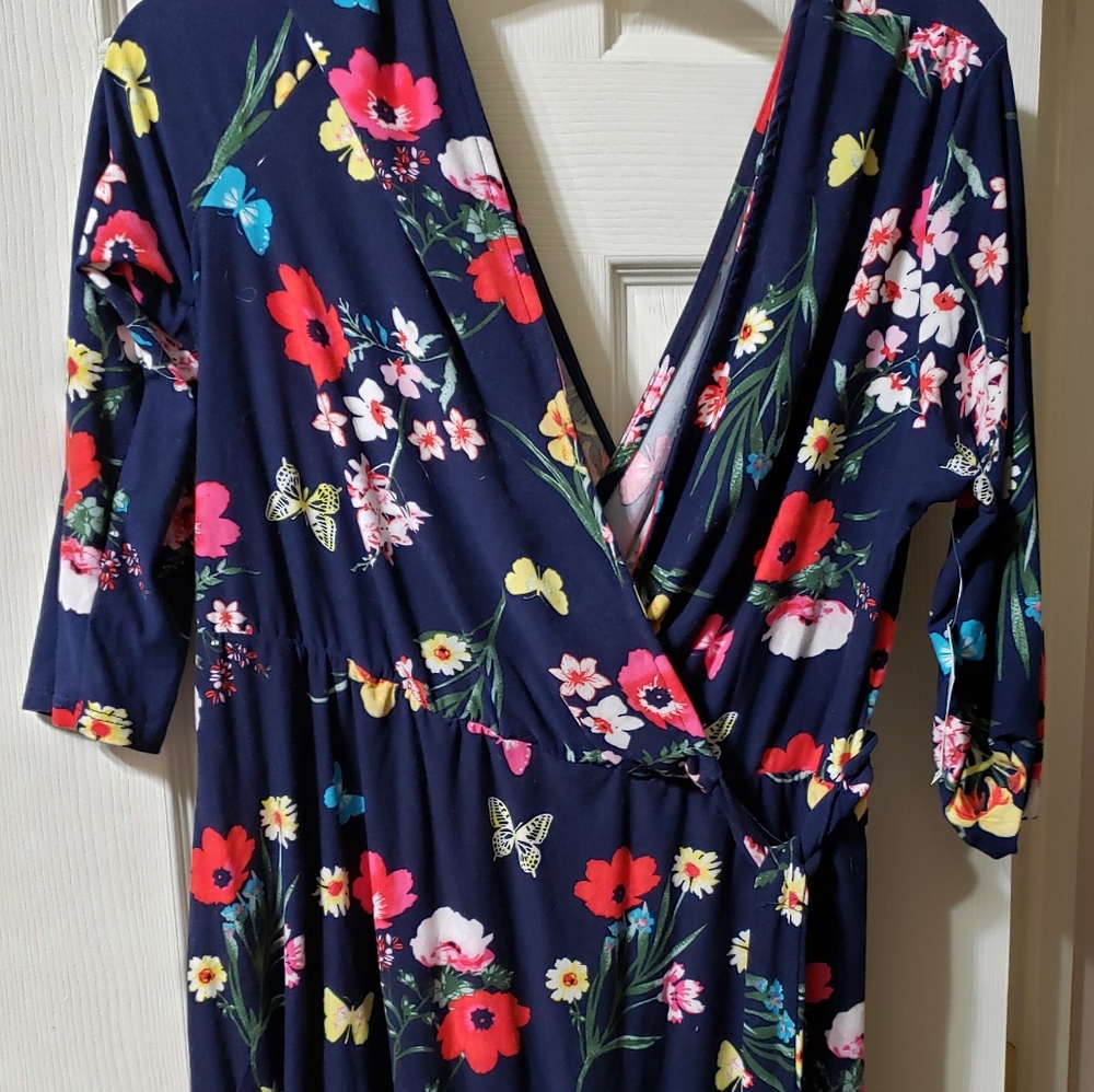 Navy floral dress